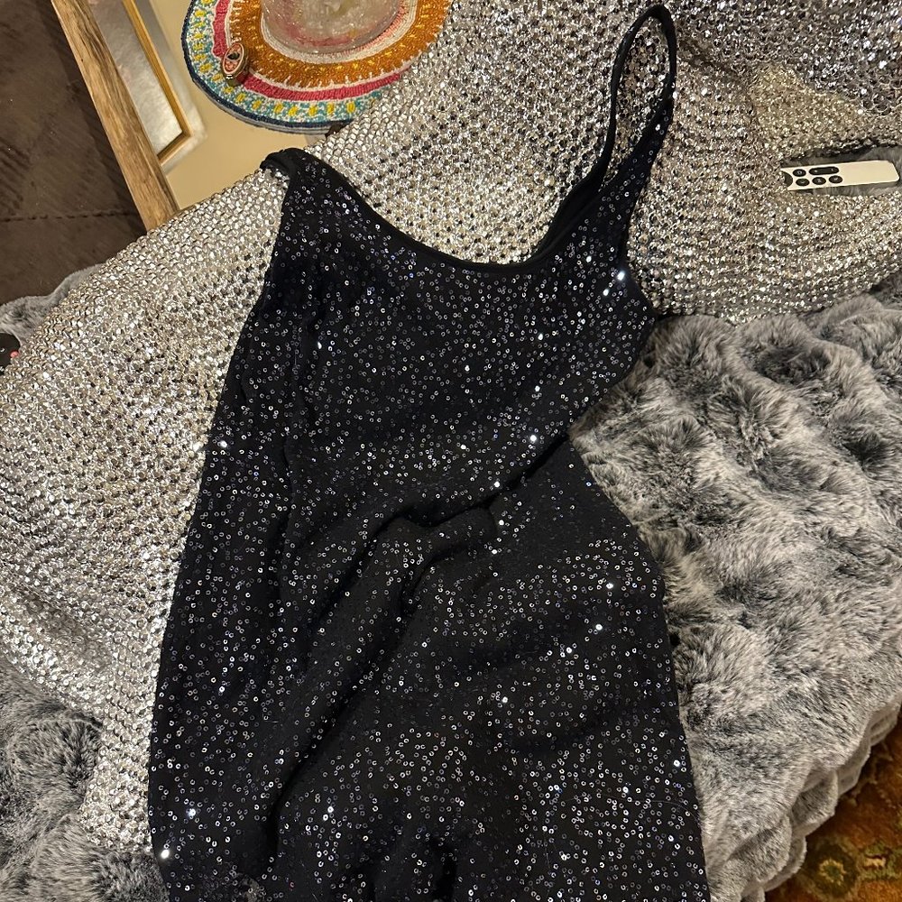 EXPRESS Black Sequin Dress